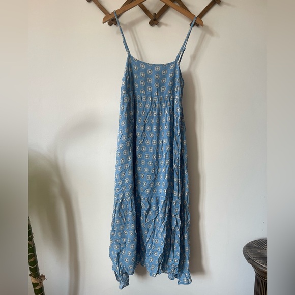 Urban Outfitters Blue Maxi Peasant Dress - Picture 1 of 6